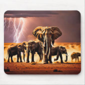 Tapis De Souris Eléphants en orage (Devant)