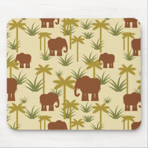 Tapis De Souris Éléphants Et Palmiers Au Camouflage
