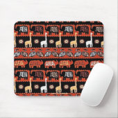 Tapis De Souris Elephants & Giraffes Art Tribal Africain Mousepad (Avec souris)