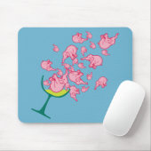 Tapis De Souris Éléphants roses (Avec souris)