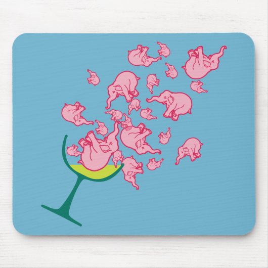 Tapis De Souris Éléphants roses (Devant)
