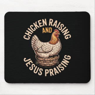 Tapis De Souris Élevage De Poulet Et Jésus Louer Funny Farm Chri