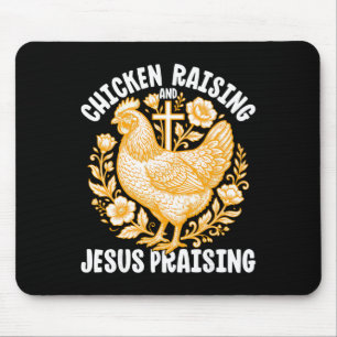 Tapis De Souris Élevage de poulets louant Jésus coq chrétien F