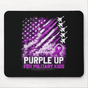 Tapis De Souris Élevez en violet les enfants de militaires avril s