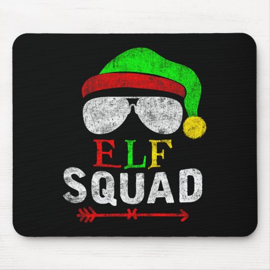 Tapis De Souris Elf Family Christmas Matching Pajamas Xmas Elf Squ (Devant)