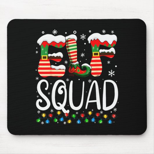 Tapis De Souris Elf Family Christmas Matching Pajamas Xmas Elf Squ (Devant)