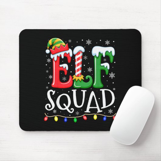Tapis De Souris Elf Family Christmas Matching Pajamas Xmas Elf Squ (Avec souris)