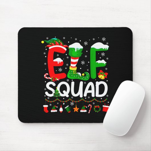 Tapis De Souris Elf Squad Christmas Family Matching Xmas Elf Pajam (Avec souris)
