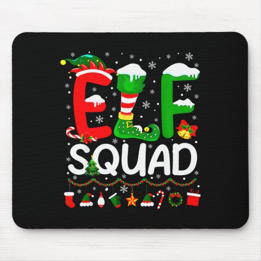 Tapis De Souris Elf Squad Christmas Family Matching Xmas Elf Pajam (Devant)