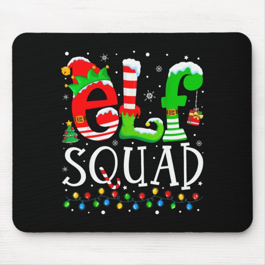 Tapis De Souris Elf Squad Funny Elf Family Christmas Matching Paja (Devant)