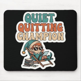 Tapis De Souris Elfe de démission silencieuse Humour de bureau drô