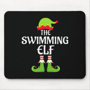 Tapis De Souris Elfe de natation Famille jumelée Groupe Noël