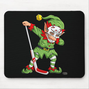 Tapis De Souris Elfe de Noël Dabbing Joueur de hockey sur glace Ga