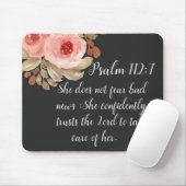 Tapis De Souris Elle ne craint pas la citation de 112:7 de psaume (Avec souris)