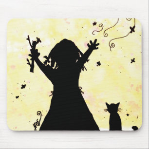 Tapis De Souris Elle rêve de la magie dans la lune