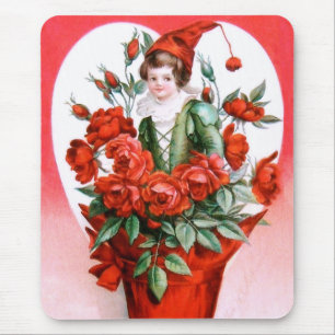 Tapis De Souris Ellen H. Clapsaddle : Roses de Valentine