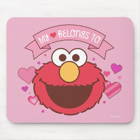Tapis De Souris Elmo | Mon Coeur Appartient À Elmo (Devant)