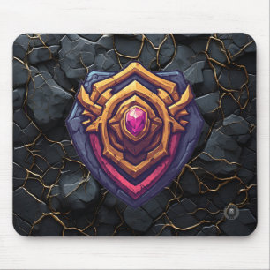 Tapis De Souris Emblème Améthyste Dorée