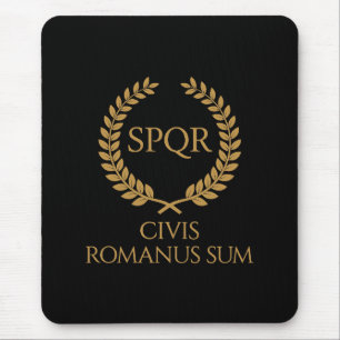 Tapis De Souris Emblème romain SPQR – Civis Romanus Sum Couronne d