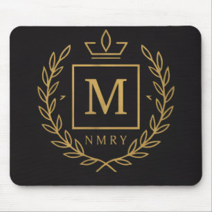 Tapis De Souris "Emblème Royal NMKY – Monogramme M Dessin de Crête