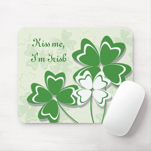 Tapis De Souris Embrasse-moi, je suis Irlandais Mousepad (Avec souris)