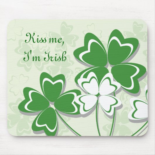 Tapis De Souris Embrasse-moi, je suis Irlandais Mousepad (Devant)