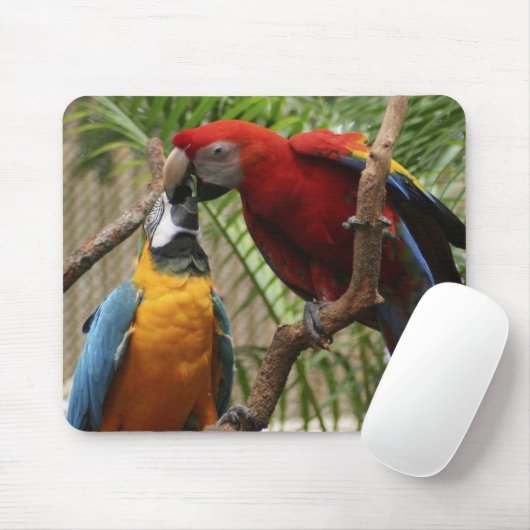 Tapis De Souris Embrasser Macaws (Avec souris)
