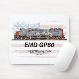 Tapis De Souris EMD GP60 Diesel Locomotive et drapeau américain