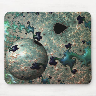 Tapis De Souris Emerald et Gold Mandelbrot avec sphère