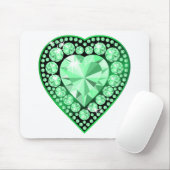 Tapis De Souris Emerald Gem Heart (Avec souris)
