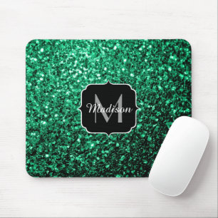 Tapis De Souris Emerald Green fausse parties scintillant scintille