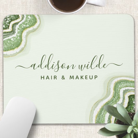 Tapis De Souris Emerald Green Parties scintillant Agate Geode Luxe