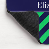 Tapis De Souris Emerald Navy LG Chevron Navy Blue Name monogram (Coin)