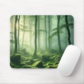 Tapis De Souris Emerald Serenity - Misty Forest Glow (Avec souris)