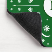 Tapis De Souris Émeraude Vert Fleur Puissance Monogramme Souris Pa (Coin)