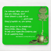 Tapis De Souris Emily Dickinson, Grenouille avec Pot Mousepad (Devant)