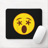 Tapis De Souris Emoji Crossed Out Eyes Yellow Smile Face (Avec souris)