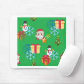 Tapis De Souris emoji de Noël vert (Avec souris)