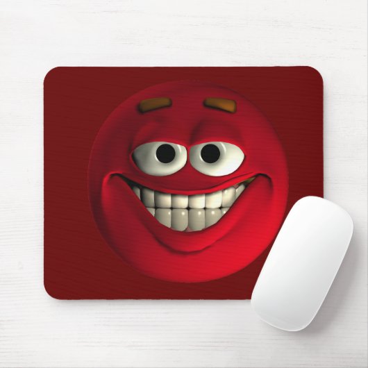 Tapis De Souris Emoticon rouge rire (Avec souris)