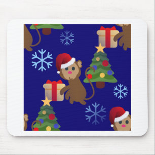 Tapis De Souris Émotion de singe de père Noël