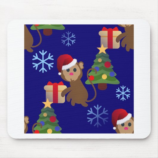 Tapis De Souris Émotion de singe de père Noël (Devant)