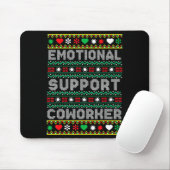 Tapis De Souris Emotional Suprt Coworker Funny Ugly Christmas Swea (Avec souris)