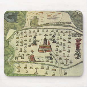 Tapis De Souris Empire aztèque de Montezuma, carte antique du mond