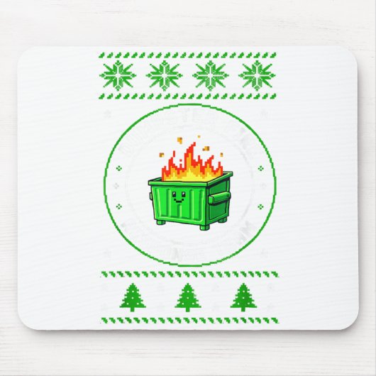 Tapis De Souris Employee Dumpster Fire Resnse Team Ugly Christmas (Devant)