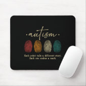 Tapis De Souris Empreinte D'Autisme Chaque Impression Dit Un Autre (Avec souris)
