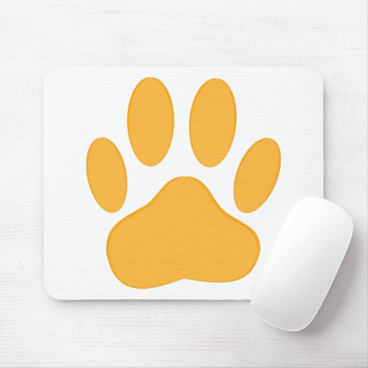 Tapis De Souris Empreinte de chien orange (Avec souris)