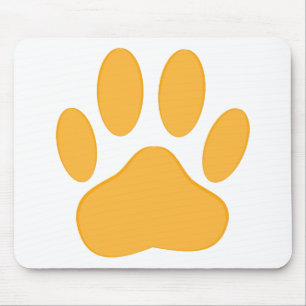 Tapis De Souris Empreinte de chien orange