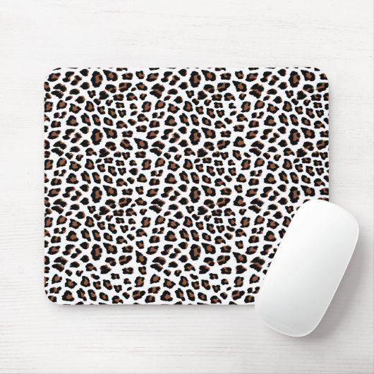 Tapis De Souris Empreinte de léopard blanc (Avec souris)