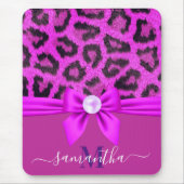 Tapis De Souris Empreinte de léopard de fourrure violet (Devant)
