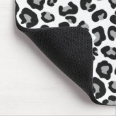 Tapis De Souris Empreinte de léopard en noir et blanc avec gris (Coin)